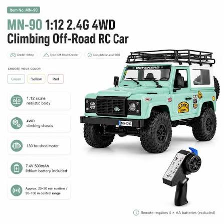MN-90 Land Rover Defender 90 RC Remote Control Truck 1:12 Scale