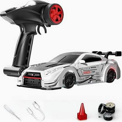 88RC 1:43 Alloy Remote Control Mini Drift Car, 2.4GHz 4WD High-Speed RC Car with DIY Detachable Body & Multi-Light Modes, Desktop Racing Hobby for Adults & Collectors