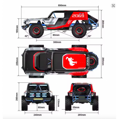 MJX Hyper Go H8P 1/8 RC Car – Ford Bronco Baja 1000 (APP Adjustable)