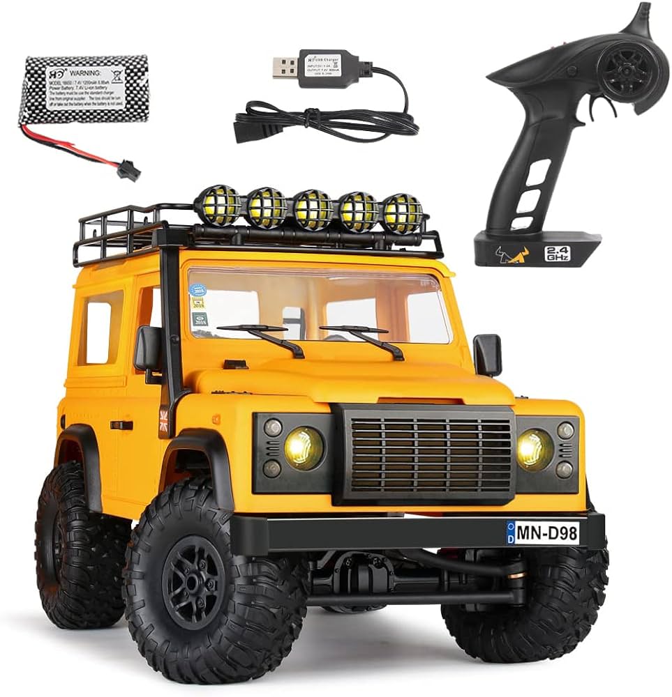 MN MODEL LAND ROVER DEFENDER MN98 1/12 2.4G 4WD RC CRAWLER (YELLOW)