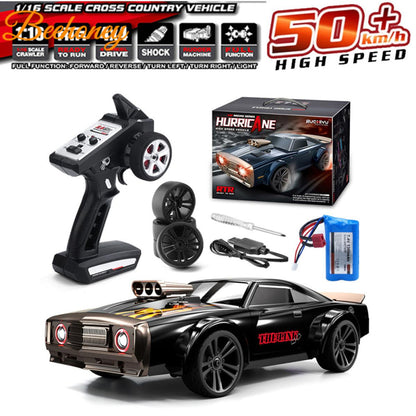 SUCHIYU SCY-16303 1/16 scale remote control drift car, designed as a classic muscle car with metallic blue styling