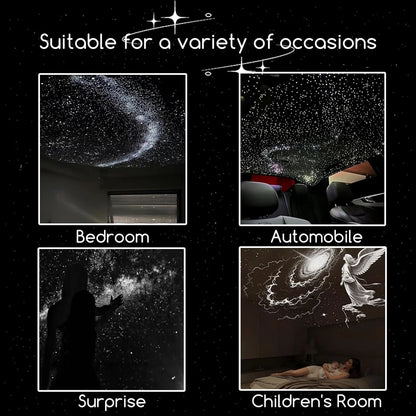 USB Mini LED Ceiling & Wall Starry Moon Light for Bedroom, Kids Room & Home Decor (6 Slide)