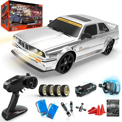 BMW 1:16 Scale RC Drift Car 4WD 2.4GHz RC Cars with Gyro 50km/H High Speed Drifting Car with LED Lights, Drift Tires ESP Full Proportion RC