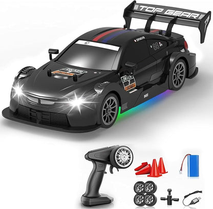 High Speed 1:16 RC Drift Car with USB Charging 2.4G Remote Control Toy Car Drifting and Racing Tires 30 km/h Speed Ready to Run