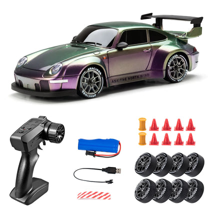 Porsche 911 High-Speed 4WD Drift RC Car (1:24 Scale) LED Lights