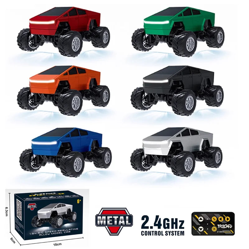 TRASPED  1:64 Tesla Mini RC Car 2.4GHz Alloy Racing Model