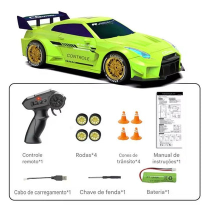 1:24 RC Drift Car 4WD High Speed Racing Car with LED Lights & Rechargeable Battery – Remote Control Car for Kids & Adults