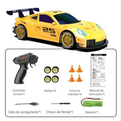 1:24 RC Drift Car 4WD High Speed Racing Car with LED Lights & Rechargeable Battery – Remote Control Car for Kids & Adults