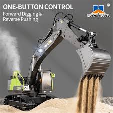 HUINA 1661 1:18 DIE-CAST METAL RC EXCAVATOR – 11CH RADIO CONTROL CONSTRUCTION VEHICLE WITH LIGHTS