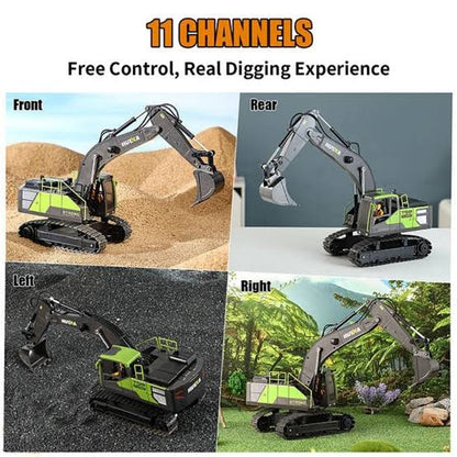 HUINA 1661 1:18 DIE-CAST METAL RC EXCAVATOR – 11CH RADIO CONTROL CONSTRUCTION VEHICLE WITH LIGHTS