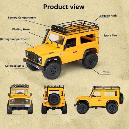 MN MODEL LAND ROVER DEFENDER MN98 1/12 2.4G 4WD RC CRAWLER (YELLOW)