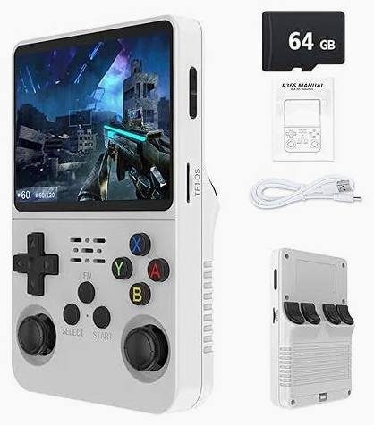 R36S Retro Handheld Game Console with 3.5" IPS Display, 64/128GB and 21,000+ Classic Games, Open Source Linux System, Screen Portable Pocket Video Player