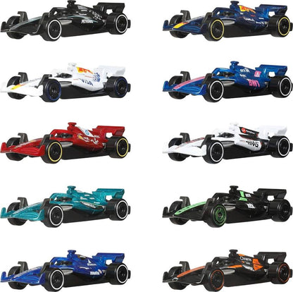 Hot Wheels Imported Formula 1 2025 Complete 10-Pack Diecast Cars Set | 1:64 Scale Official F1 Collection