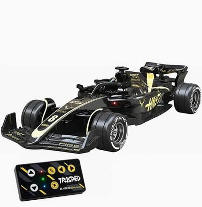 1:64 Die cast Metal F1 Mini RC Racing car with LED Lights | 2.4GHz Remote Control Car | 3 Speed Adjustable, USB Rechargeable Alloy RC Car for Kids & Adults Indoor/Outdoor Racing