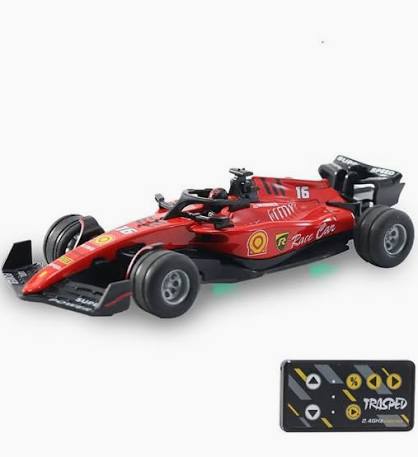 1:64 Die cast Metal F1 Mini RC Racing car with LED Lights | 2.4GHz Remote Control Car | 3 Speed Adjustable, USB Rechargeable Alloy RC Car for Kids & Adults Indoor/Outdoor Racing