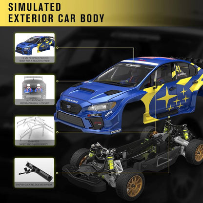 Rlaarlo 1/10 Scale RTR 4WD Carbon Fiber Brushless RC Rally Car