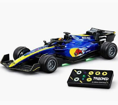 1:64 Die cast Metal F1 Mini RC Racing car with LED Lights | 2.4GHz Remote Control Car | 3 Speed Adjustable, USB Rechargeable Alloy RC Car for Kids & Adults Indoor/Outdoor Racing