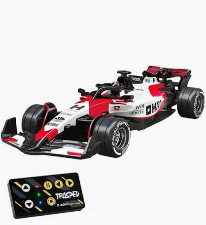 1:64 Die cast Metal F1 Mini RC Racing car with LED Lights | 2.4GHz Remote Control Car | 3 Speed Adjustable, USB Rechargeable Alloy RC Car for Kids & Adults Indoor/Outdoor Racing