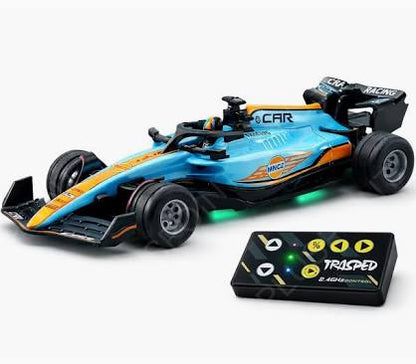 1:64 Die cast Metal F1 Mini RC Racing car with LED Lights | 2.4GHz Remote Control Car | 3 Speed Adjustable, USB Rechargeable Alloy RC Car for Kids & Adults Indoor/Outdoor Racing
